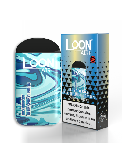Loon Air Plus | 6000 Puffs Disposables | 80ml nico salt | Raspberry Blueberry Lemon - 10PK