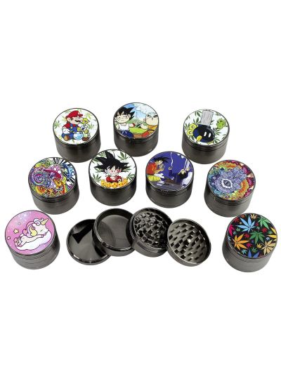 Nicstick - Grinders Zinc Metal Character Faces - 4-part Heavy Grinder 6pk Variety - 63mm