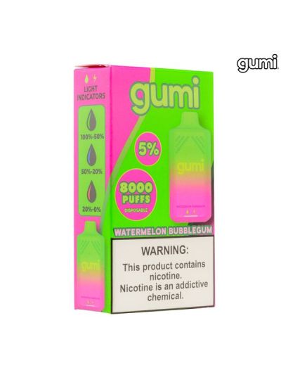 STNR Gumi Vape Nicotine Disposable 5% - Watermelon Bubblegum - 5ct box