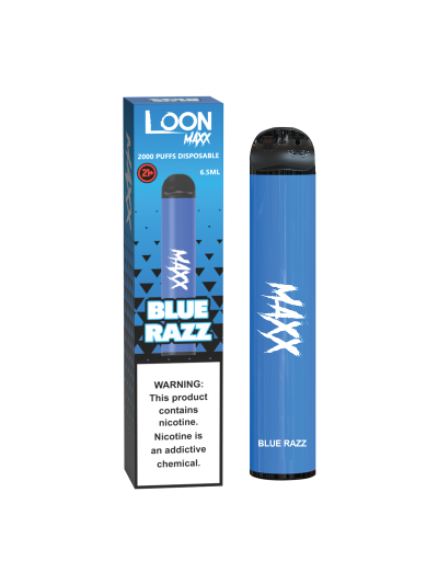 Loon Maxx | 2000 Puffs Disposables | 65ml nico salt | Blue Razz - 10PK
