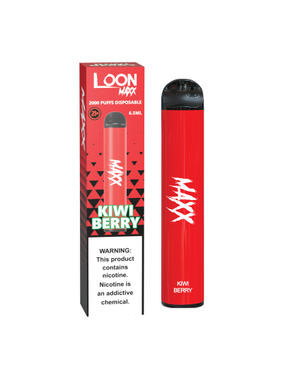 Loon Maxx | 2000 Puffs Disposables | 65ml nico salt | Kiwi Berry - 10PK
