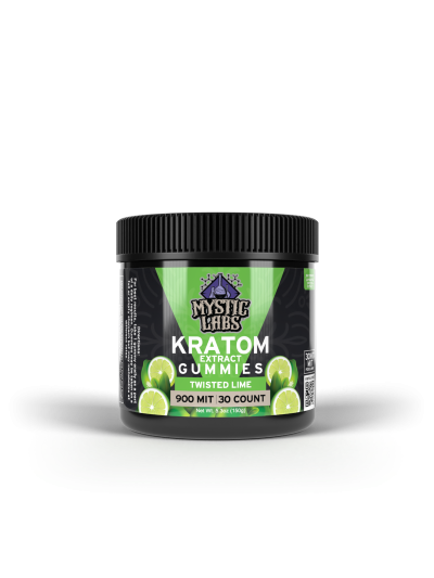 MYSTIC LABS LIME KRATOM GUMMIES - (30CT) 900MIT - (6 jars per box)