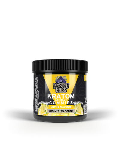 MYSTIC LABS YUZU LEMONADE KRATOM GUMMIES - (30CT) 900MIT (6 jars per box)